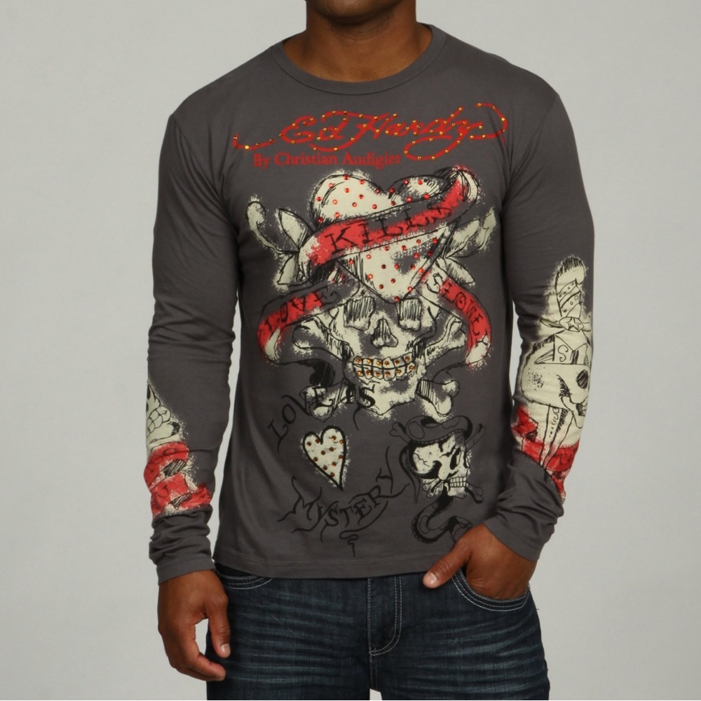 Ed Hardy by Christian Audigier Vintage Style Long Sleeve M